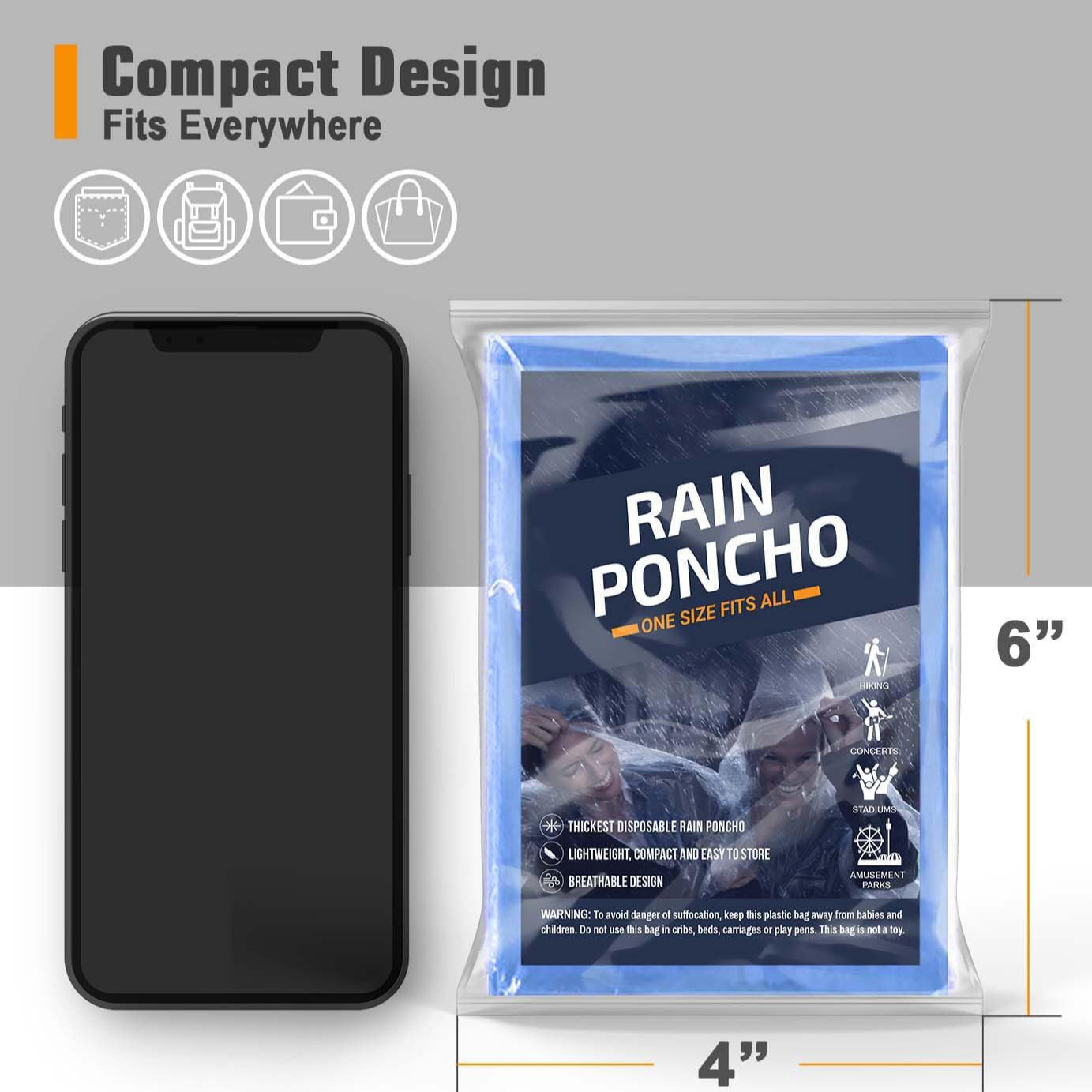 Yetişkinler için 5 Adet Tek Ku - Emergency Poncho Rain incelemesi ve fiyatı